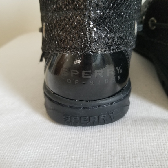 Sperry Black Lace Up Sparkle Boot - Picture 5 of 7